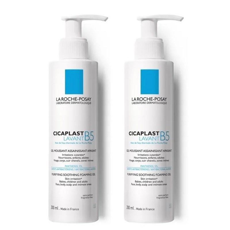La Roche-Posay Cicaplast Очищающий успокаивающий пенящийся гель для умывания B5, 200 мл, 2 шт.