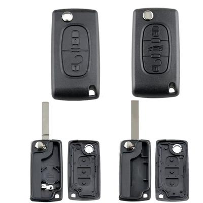 Корпус ключа-пульта с 2 / 3 кнопками подходит для Peugeot 207 307 308 407 607 807 Citroen C2 C3 C4 C5 C6 Выкидной складной корпус ключа