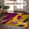 Custom Rug Brisbane Broncos Pattern Print Name Text Soft Non‑Slip Floor Carpet for Home Indoor Decoration