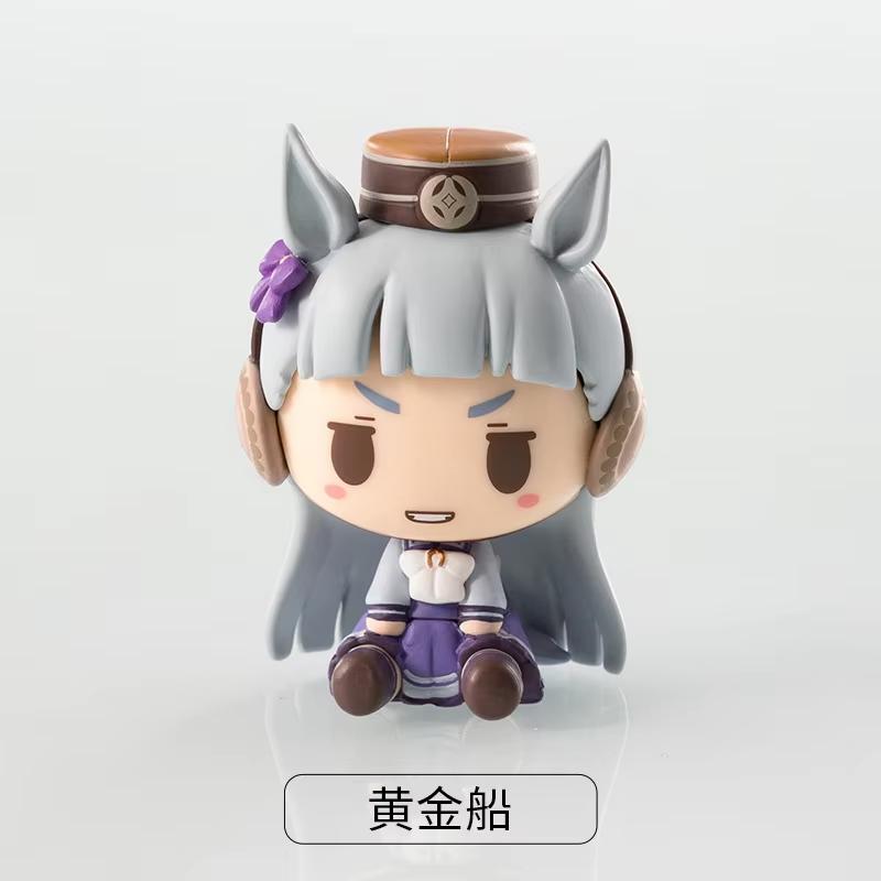 Оригинальная Q-версия Uma Musume Pretty Derby 2-я волна Конфетная мини-фигурка Токай Тейо Золотой Корабль Медзиро Китасан Черный Игрушка