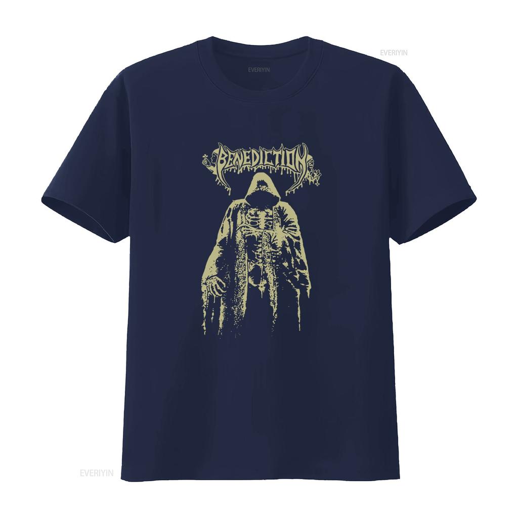 Benediction Я Никому Не Кланяюсь Футболка с Принтом Готического Скелета для Моды Винтажная Стирка Повседневный Модный Топ Для Повседневной Носки