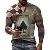 Men's Graphic Plaid / Check Poker Shirt T Shirt Tee Distressed T Shirt Short Sleeve T Shirt 3D Print Crew Neck Shirt Designer Basic Slim Fit Casual