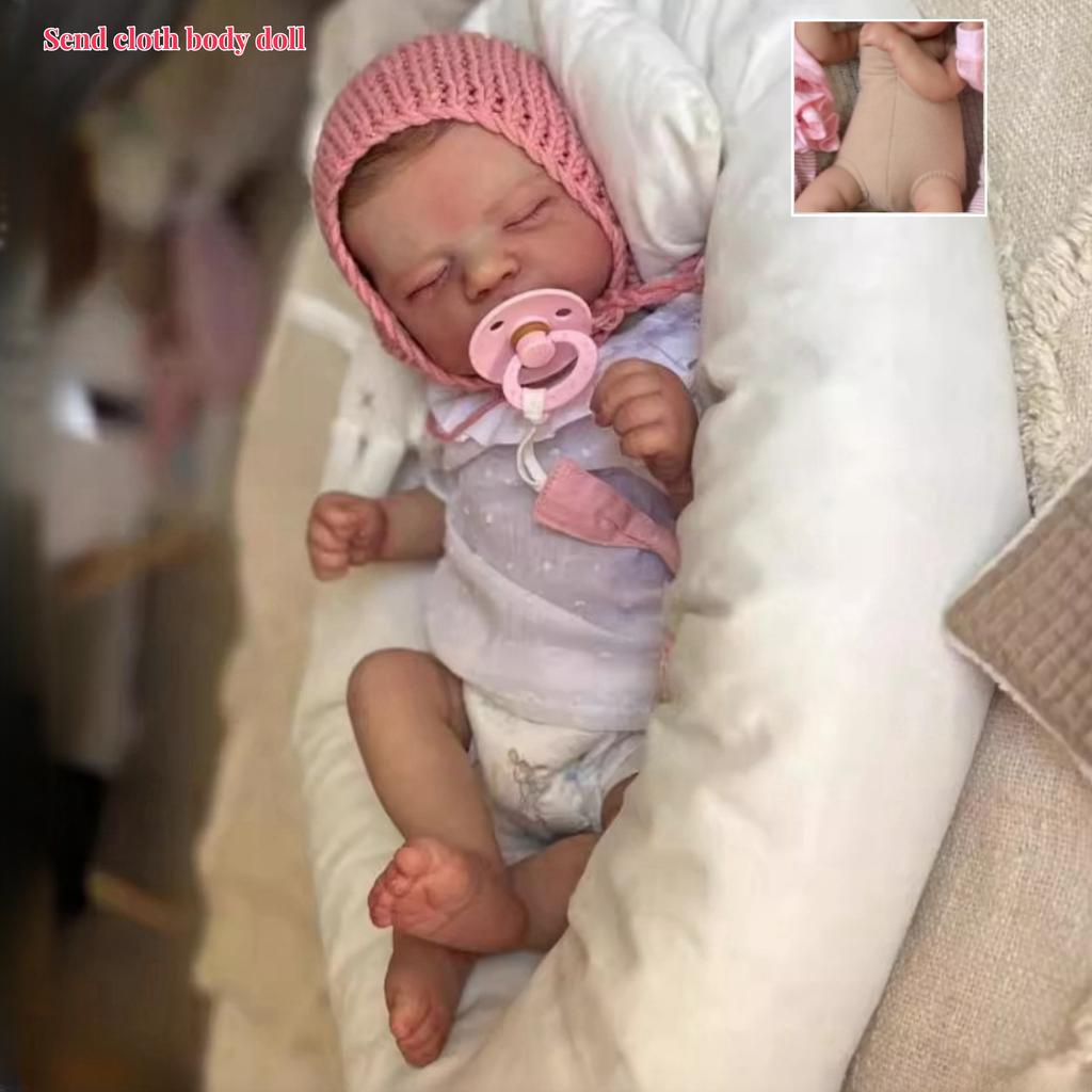 19 Inch Bebe Reborn Toddler Dolls Pascale Full Vinyl or Cloth Body Newborn Doll Adorable Sleeping Doll Baby Toys for Kids Child Holiday Surprise Gift