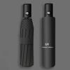 Automatic Umbrella for Men Women Dualuse Foldable Rain Sun Umbrella with Black Coating for Sun