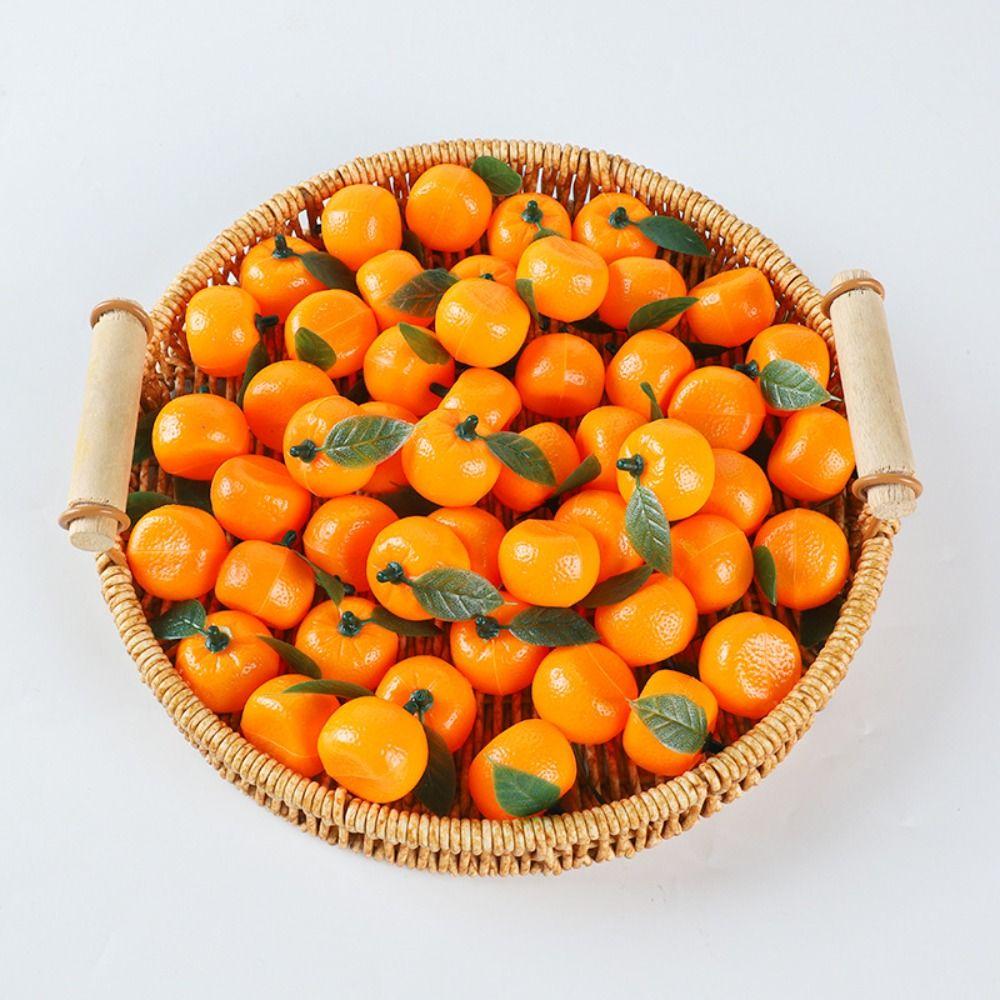 10pcs Food Model Mini Artificial Plastic Orange Realistic Handicrafts Simulation Orange Funny Fake Fruits Garden Decoration