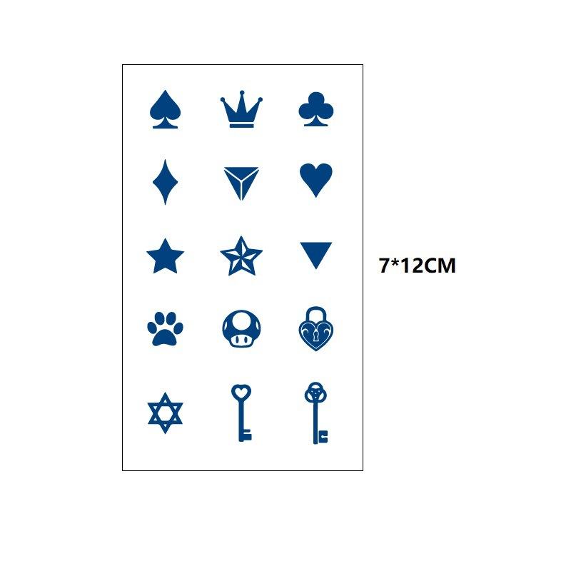 Маленький свежий крест ЭКГ маленькая змея рыбий хвост маленький узор неотражающая переносимая вода имитация стойкой татуировки наклейка