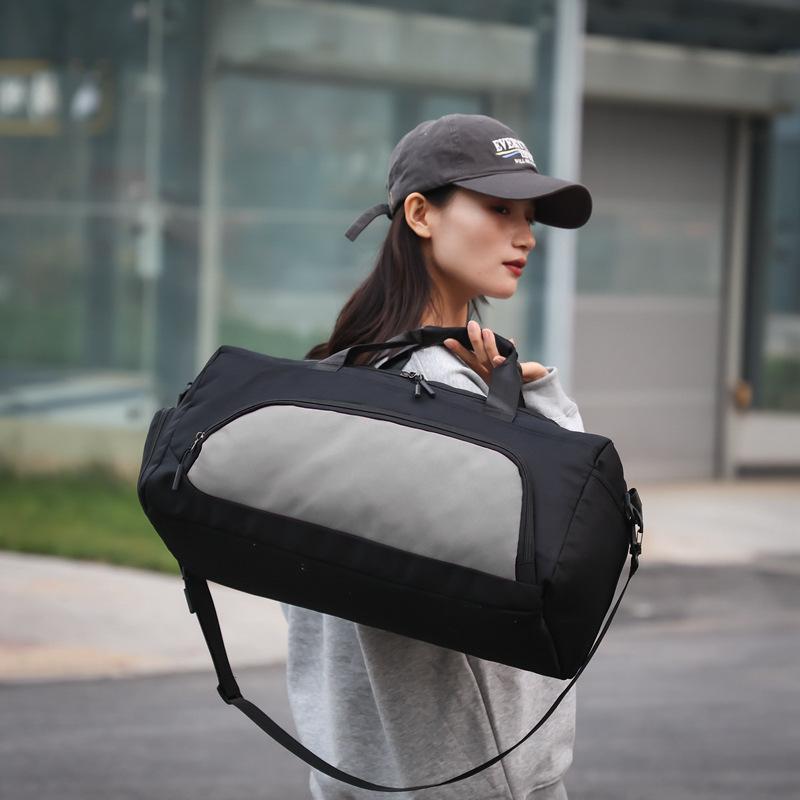 New Leisure Sports Fitness Bag Unisex Fashion High Capacity Short Distance Travel Bag Dry and Wet Separation Independent Shoe Pocket Nylon Luggage Bag