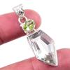 Natural Green Amethyst,Peridot 925 Solid Sterling Silver Gift Pendant 1.75" S5c50