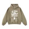 Oversized Washed Cotton Hoodie Men - Loose Fit Streetwear With Printed Graphic Casual Sweatshirt