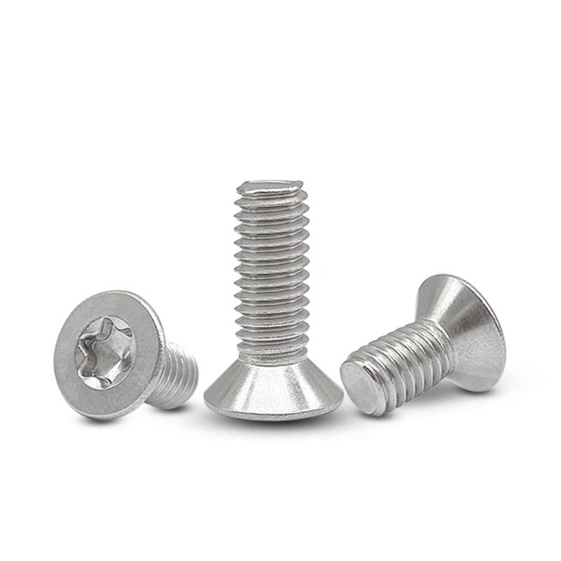 304 Stainless Steel Countersunk Torx Screw, Flat Head, Hex Socket, M1.4-M8