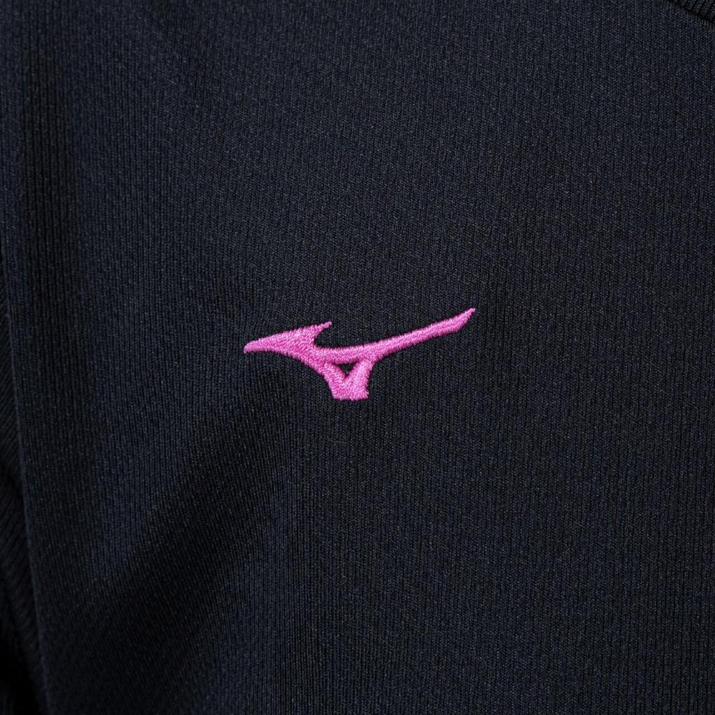 Mizuno NaviDry Long Sleeve Training UPF15 Sun Size Medium Women's T-Shirt, Sweat-Wicking, Quick-Drying, Protection, 32MAC395, Black/Magenta,