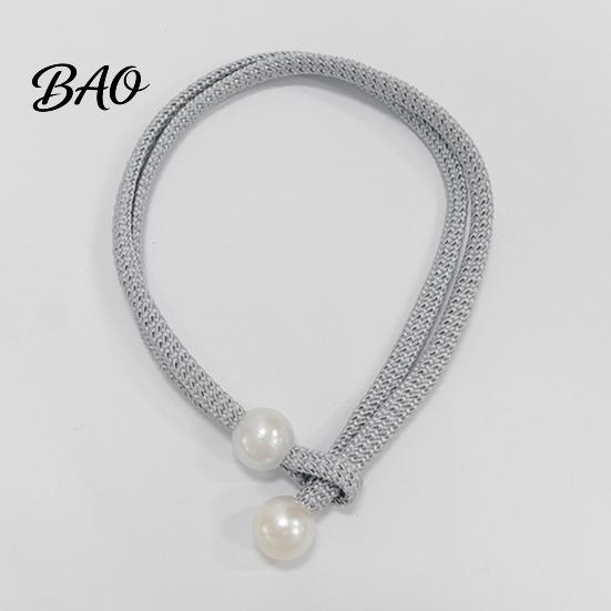 Wall Damage Free Curtain Holders 1 Pair Tiebacks for Drapes, Adjustable Rope Tie Backs, Faux No Drill Buckles Pearls Cord Buckle Holder Home