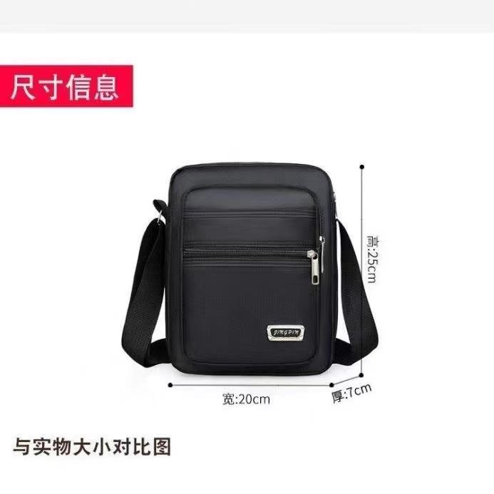Waterproof Fashion Bag Men'S Bag Shoulder Crossbody Bag Multi-Layer Pocket Cashier Bag Men'S And Women'S Business Bag Collection Wallet Hundred