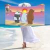 We Bare Bears Cartoon Print Beach Towel, Large Soft Quick Dry Towel for Beach Camping Swimming