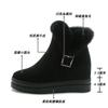 7.5CM Suede Genuine Leather Women Ankle Snow Boots Platform Wedge Fur Plush Warm Women Winter Shoes Zipper Hidden Heels Shoes