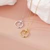 S925 Sterling Silver Gold Plated Mobius Ring Bell Necklace Women's Ring Pendant Niche Girls Collarbone Chain Jewelry