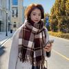 2025 Korean Imitation Cashmere Scarf Women's Autumn and Winter High-end Warm Shawl Cute Versatile Plaid Scarf