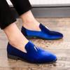 Fashion New Luxury Designer Fashion Pointed Black Blue Red Velvet Shoes Men Casual Loafers Formal Dress Footwear Sapatos Tenis Masculino