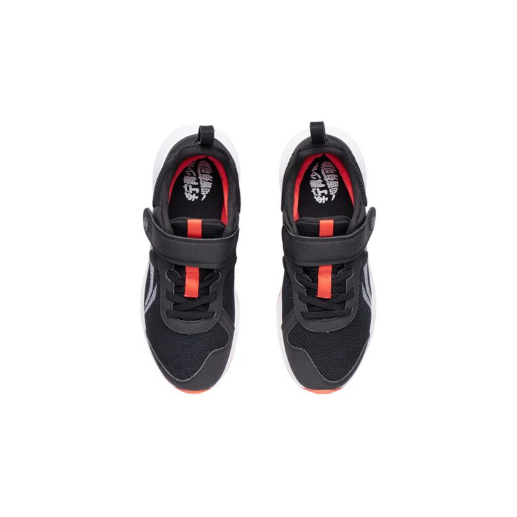 Li Ning Zhi Rou 2.0 Slim Casual Non-Slip Wear-Resistant Breathable Low-Top Kids Running Shoes Kids Sneaker Black Red YKCR120-1