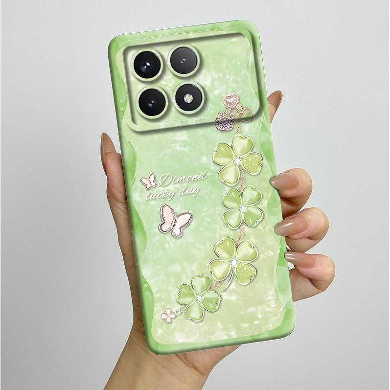 Shockproof Phone Case for Xiaomi Poco F6 Pro 5G Redmi K70 Pro Pretty Butterfly Flower Soft TPU Shell PocoF6Pro Bumper Back Cover