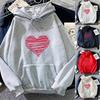 Новый Осенне-Зимний Парный Топ-Свитшот С Капюшоном, С Принтом В Форме Сердца, Наплечными Манжетами-Резинкой, Универсальная Спортивная Куртка Y2K Для Женщин, Свободная
