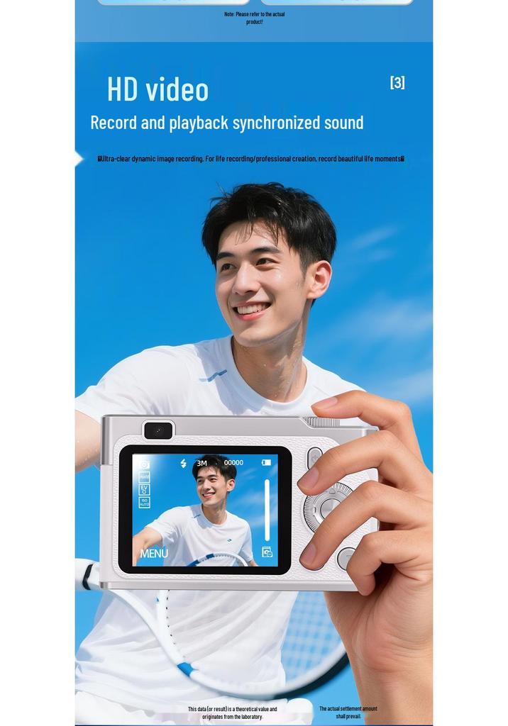 Campus Vlog High-Pixel Dual-Lens Camera with 16X Zoom and HD Video Recording