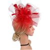 Fascinator Hat Mesh Wedding Hat for Women with Hair Clip and Headband, Red Cocktail Party Flapper Accessory for Tea Party and Special Occasions