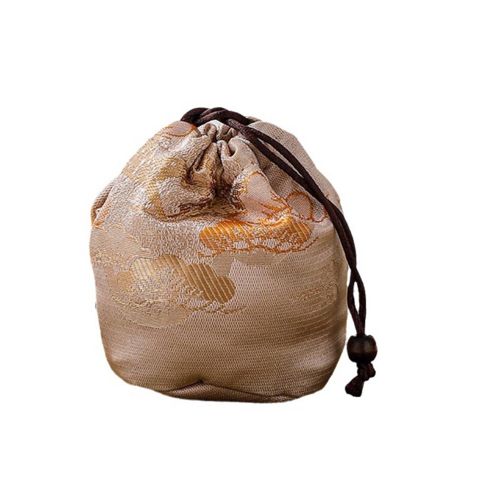 Многофункциональный чехол для чайной чашки с завязкой из ткани в китайском стиле, сумка для хранения чайной посуды на открытом воздухе