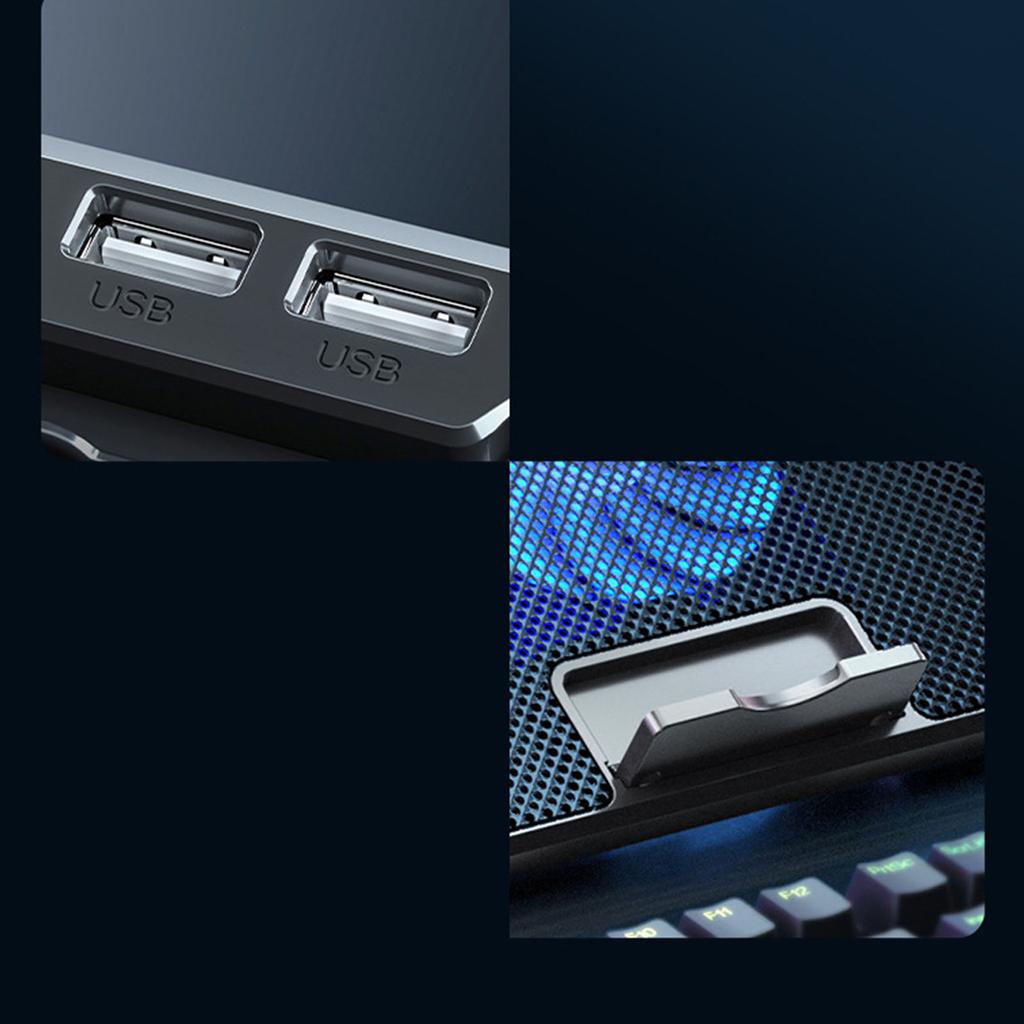 RGB Laptop Cooling Pad Gaming Laptop Cooler Laptop LED Fans Cooling Stand Adjustable Cooling Fans for 15.6inch Laptop