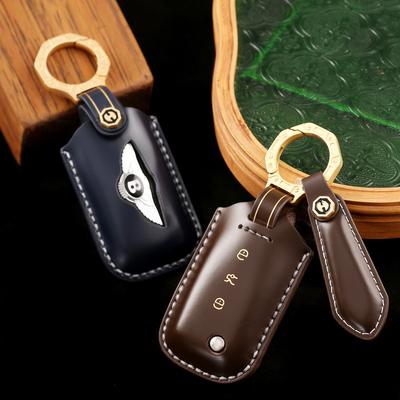 Подходит для ключей от автомобилей Bentley Tianyue Screen, Shang Flying Speed, Continental GT. Чехол-кольцо, кожаный чехол ручной работы высокого класса.