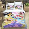 Princess series duvet cover set, 3D children's bedding three-piece set, includes 1 duvet cover and 2 pillowcases, extra large si