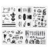 Seimeinoki Clear Set of Retro Life Transparent Silicone Transparent Planner Letter Handmade DIY for and Embossing Stamps, 5, Scenarios, Stamps, Pen,