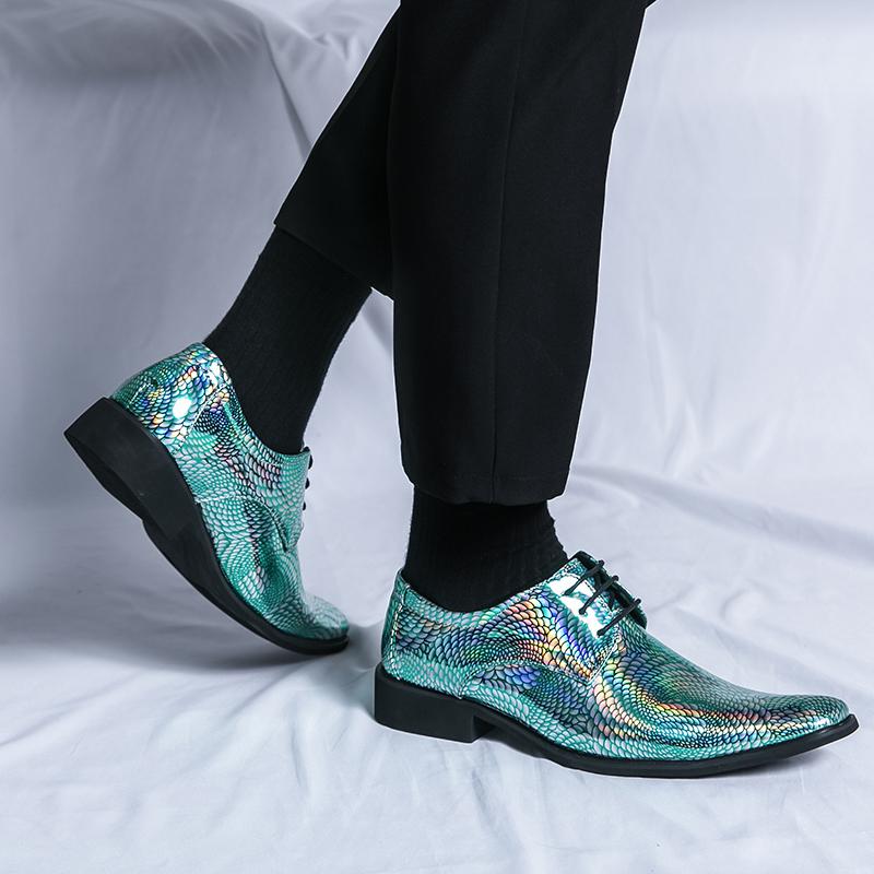 Men's Fashion Party Leather Shoes Patent Leather Pointed-toe Shiny Shoes Men Dress Business Grace Shoes Men Wedding Casual Flats