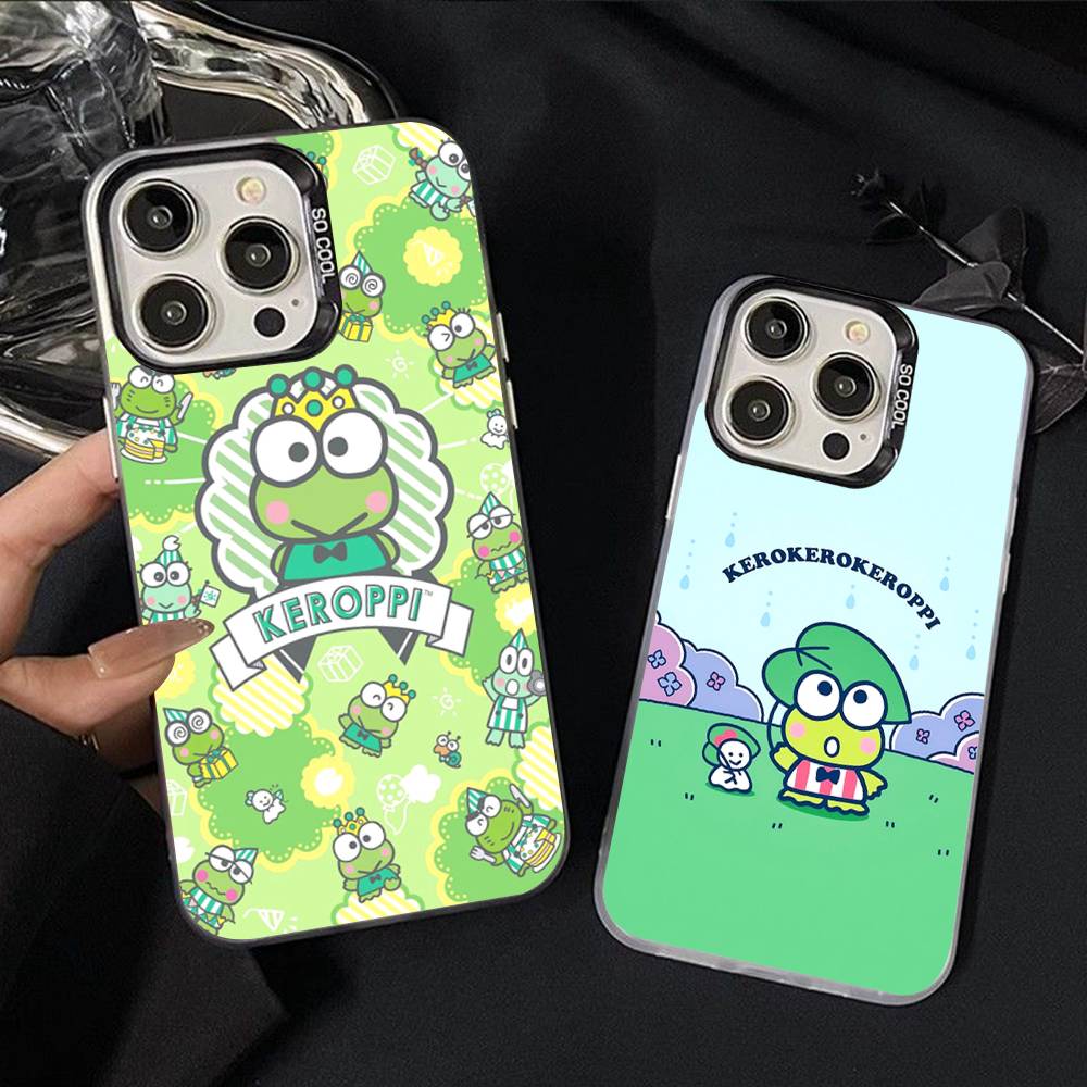Cute Cartoon K-Keroppis Phone Case Color Silver Shell For LPhone 17 16 16e 15 14 13 12 11 Pro Max Plus
