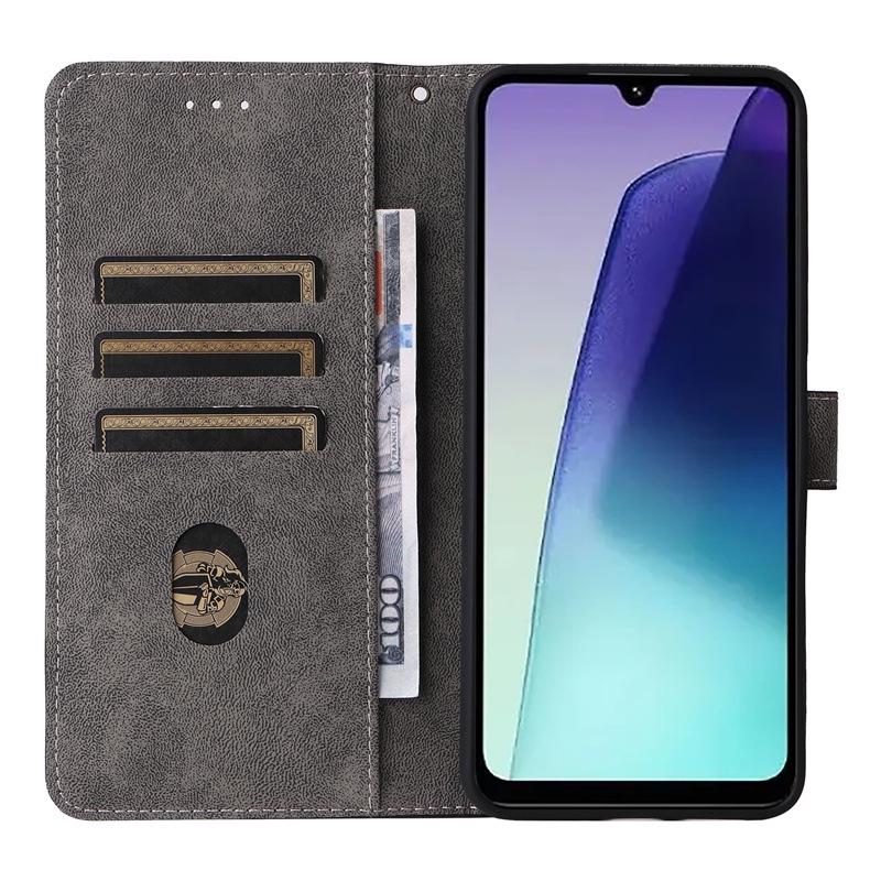 Redmi 14C/14R Flip Leather Phone Case with Card Slot and Anti-theft Brush