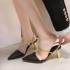 Модные женские сандалии 2025 Лето Туфли-шлепанцы на высоком каблуке ПУ Сандалии на каблуке Шпилька Женская обувь Модная женская обувь Туфли-лодочки