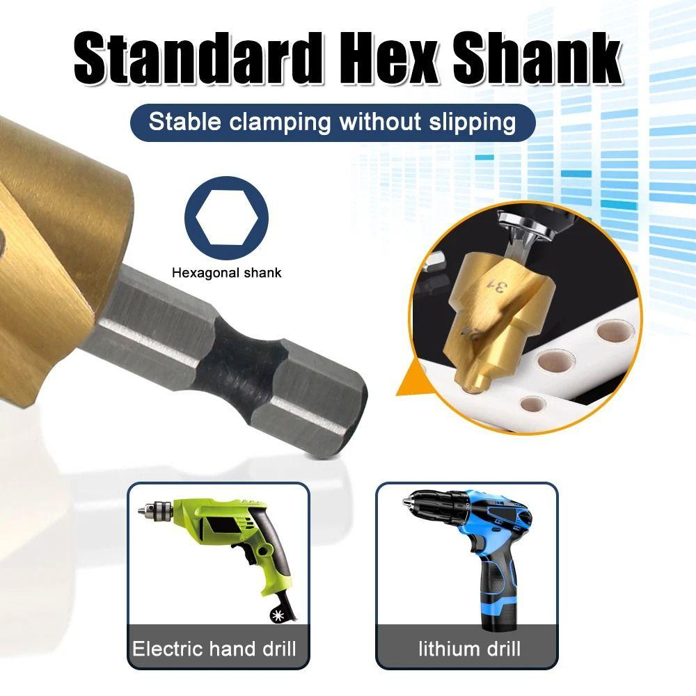 Water Pipe Connection Tool PPR Lifting Drill Bit Hexagon Shank Step Drill Hole Opener