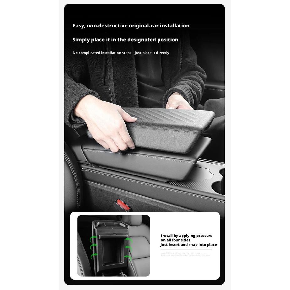 Car armrest box mat suitable for Tesla Model 3/Y car TPE armrest box cover protective cover Tesla car interior accessories