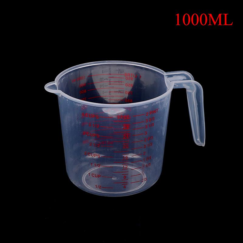 Plastic Clear Measuring Cup Mesure Dish 250/500/1000Ml Liquid Scale Plastic