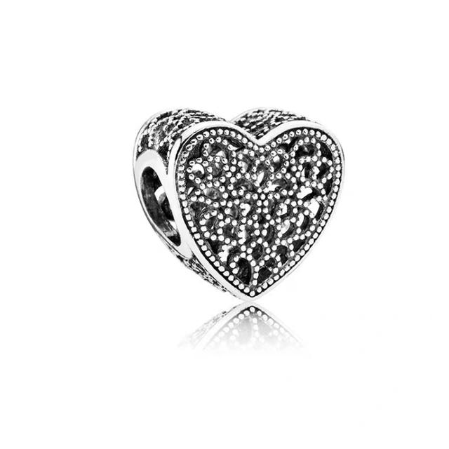 925 Sterling Silver Openwork Paw Print Infinity Charm Bead Fit New Bracelet Necklace Jewelry Gift For Women