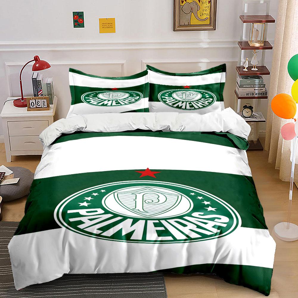Green Palmeiras logo pattern. Bedding sets Duvet cover sets Duvet covers Pillowcases(1 * Duvet Cover 2 * Pillowcases, without duvet insert)