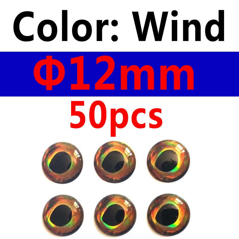 50PCS Holographic 3D 4D Fish Eyes for Fly Tying Streamers Baitfish Wood Plastic Lure Popper DIY Eyes