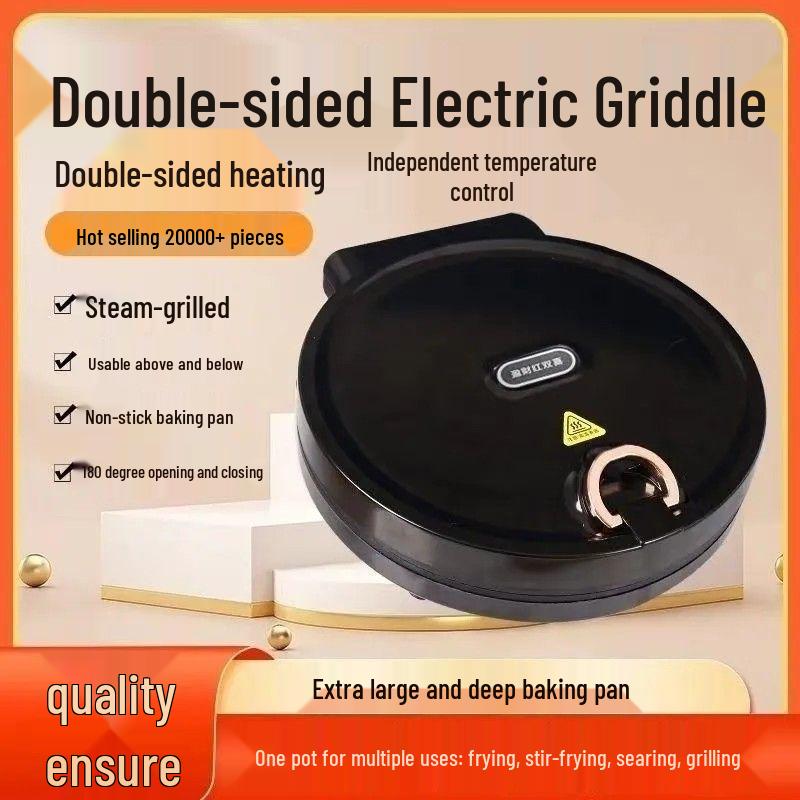 Dual-Sided Electric Griddle: Non-Stick Barbecue, Fry Pan & Pancake Maker.