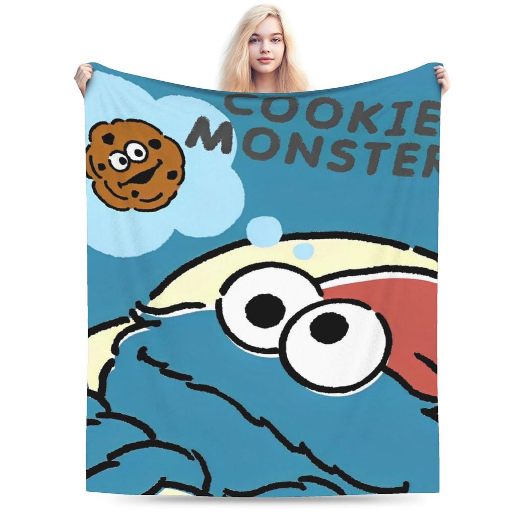 Sesame Street Cartoon Blanket Elmo Lovely Flannel Funny Breathable Throw Blankets for Bedding Lounge Textile Decor