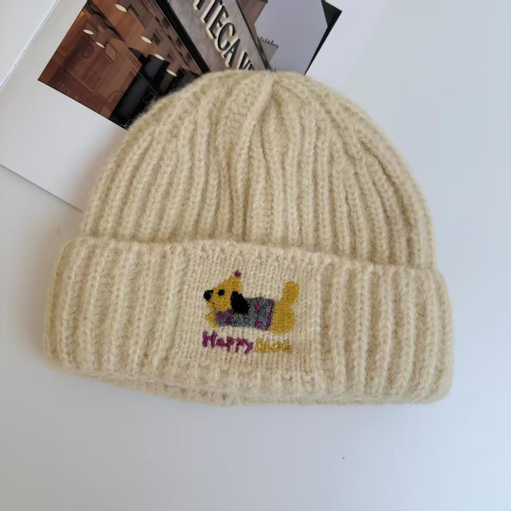 Hat Dachshund Dog New Autumn and Winter Advanced Sense Fashion Warm Knitted Hat Women's Thickened Cold-proof Stacked Wool Hat Tide