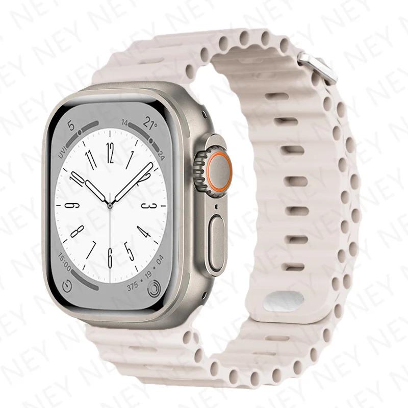 Ремешок Ocean для Apple Watch Ultra 2 Band 49 мм 9 8 7 45 мм 41 мм силиконовый браслет браслет iWatch 6 5 4 3 SE 44 мм 40 мм 42 мм band