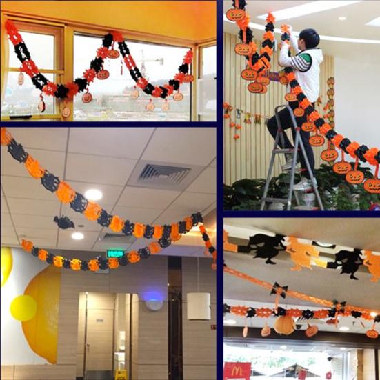 1 Тянуть Хэллоуин Подвесная Гирлянда Праздничное Торжество Простая Установка Ужасающая Украшение Бумага