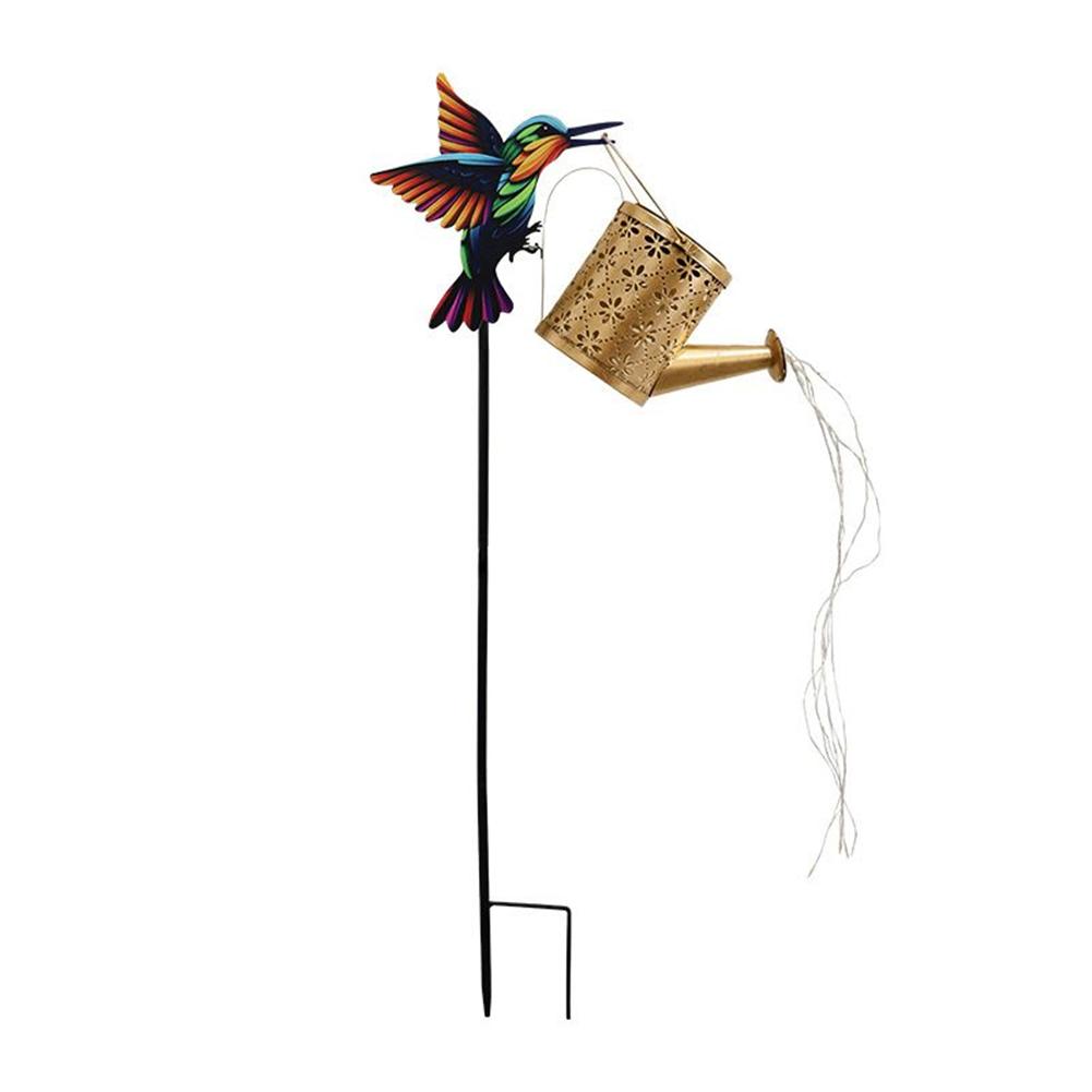 Solar Powered Metal Fairy Lights with Watering Can Solar Garden Lights for Walkway Yard Pathway Patio Table