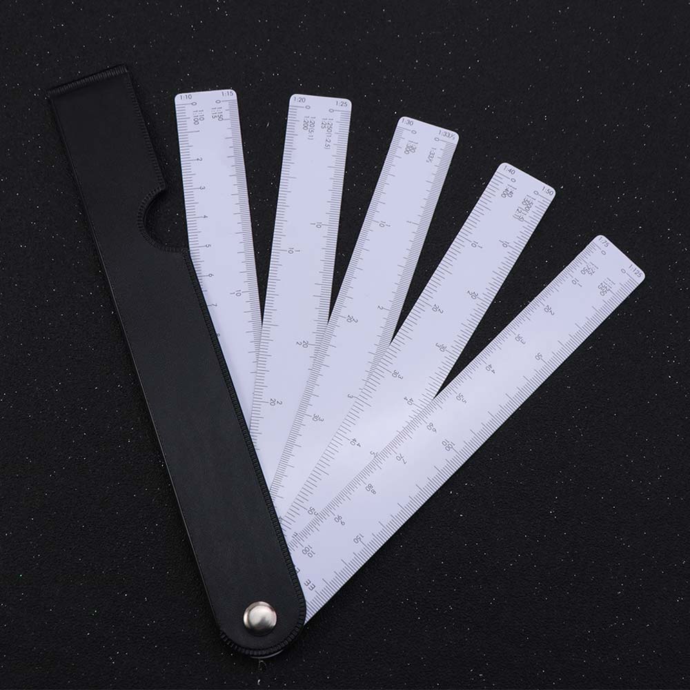 Multifunctional Foldable Rulers 5 Blades Scale Ruler Fan Shape Scale Ruler  School Supplies