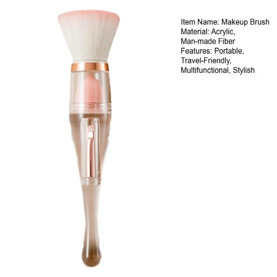 Кисть для макияжа Портативная многофункциональная стильная косметическая кисть 4-в-1 для путешествий Женские аксессуары